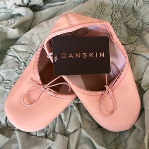 Danskin: Pink leather ballet shoes. Size 12. NWT